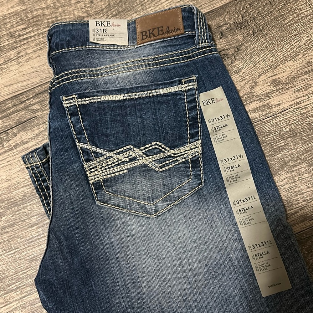 BKE Stella Slim Fit Low Rise Flare denim